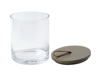 Glass Canister with Leather Loop