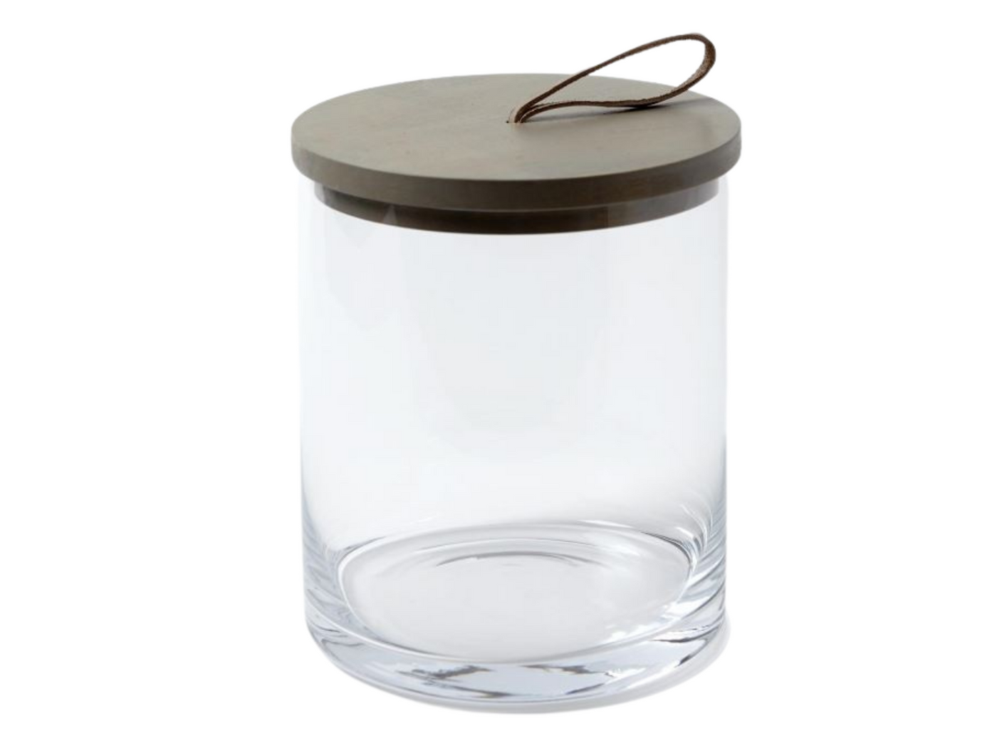 Glass Canister with Leather Loop